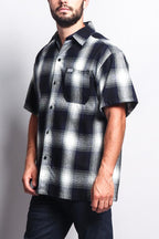 Western Casual Plaid Short Sleeve Button Up Shirt