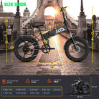 TST Electric Bike 4.0 Fat Tire Foldable Ebike 48V 13Ah Battery 750W Electric Commuter Bicycle with LCD 20" One-Step Folding Electric City Bike for Men Women Black