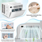 10000 Btu Quiet Window Air Conditioner With Remote Amp Eco Mode Energy Star Certified 3 In 1 Window Ac Unit With Dehumidifier