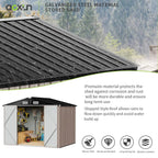 Aoxun 6.4x4 FT Outdoor Storage Shed for Tool Garden
