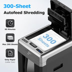 BONSEN 300-Sheet Auto Feed Paper Shredder, 60 Min, P-4, 8.1 Gal, Quiet