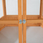 Large Wooden Hexagonal Outdoor Aviary Flight Bird Cage with Covered Roof