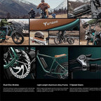 AKEZ Retro Electric Bike 1000W, 28mph, 94 Miles, 20"x4.0" Fat Tires, Full Suspension, UL Certified