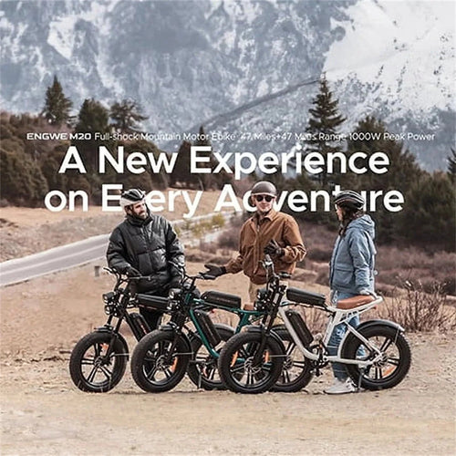 AKEZ Retro Style 1000W Electric Bike - 28mph, 94 Mile Range, 20"x4.0" Fat Tires, Full Suspension, 7-Speed, UL Certified