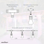 Atomi Smart WiFi Color String Lights - 24ft Waterproof LED, Alexa/Google Compatible