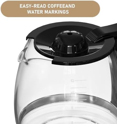 12-Cup Replacement Coffee Carafe Compatible with Hamilton Beach Coffee maker Pot 49902, 49915, 49905C, CM4309, 49317, 49467, 49611, 49904, 49934, 46230, 46290, 46293, 46294, 46299