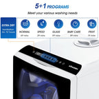 Portable Countertop Dishwasher with 5-Liter Built-In Water Tank and Air-Dry Function 5 Washing Programs