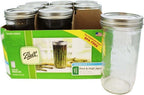Ball Wide Mouth 24 Oz Glass Mason Jars with Lids, 9 Pack, Freezer Safe, Canning Jars