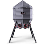 80lb Poultry Feeder, Adjustable Height, UV Stable, Weather Resistant, 8 Ports, Made in USA