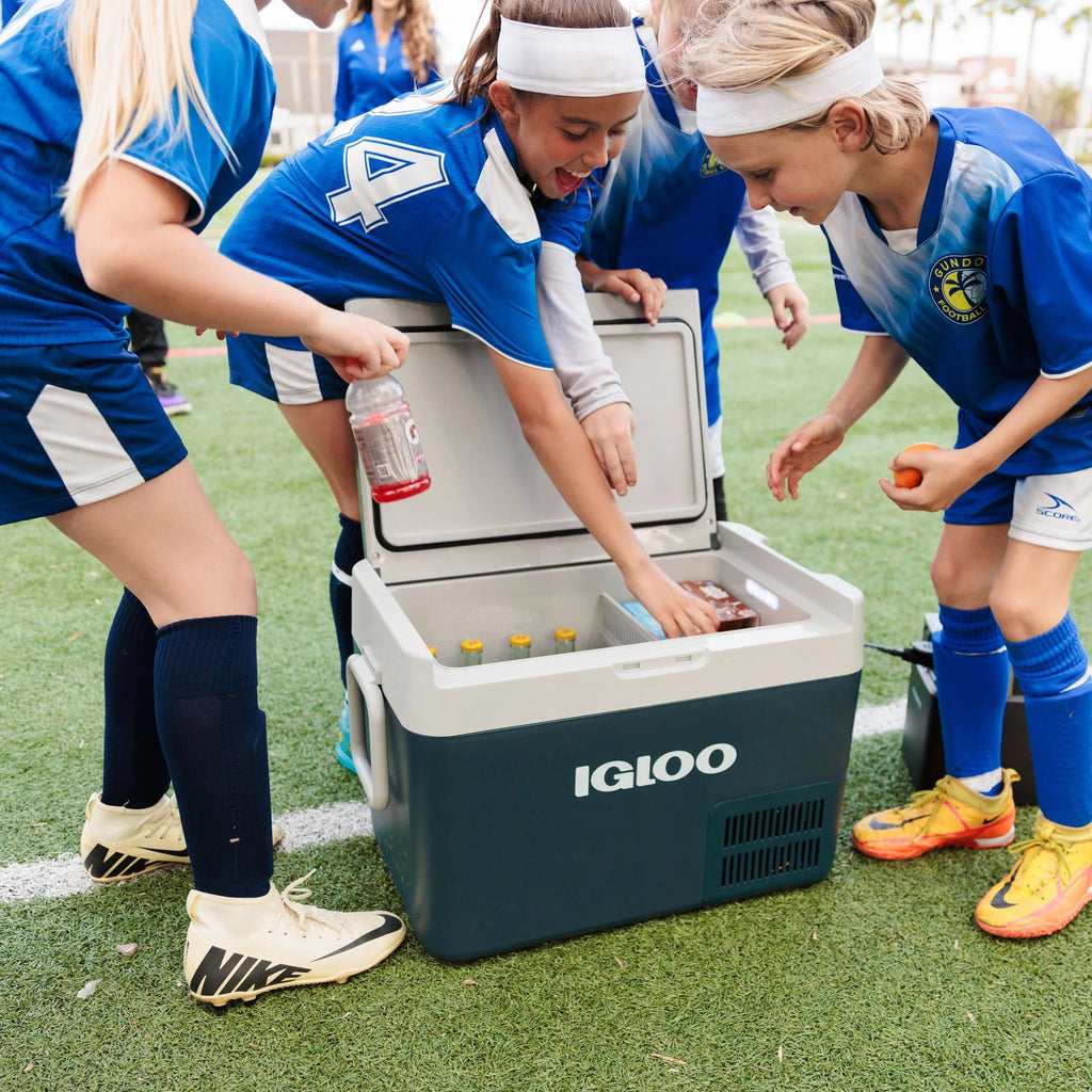 Igloo 38 QT ICF 32 Active Electric Cooler; Rugged Blue