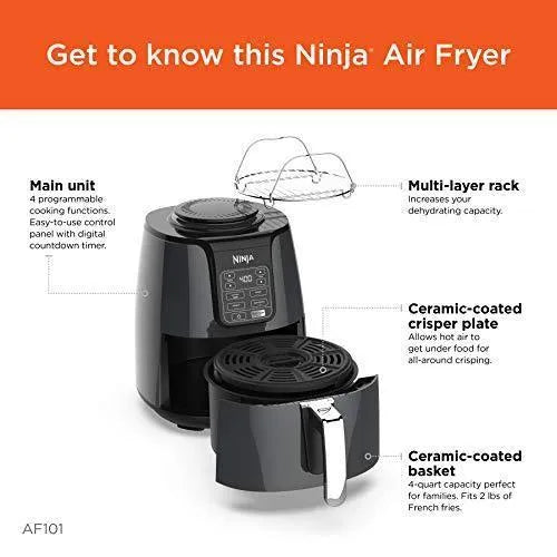 Ninja AF101 Air Fryer 4 Qt Black/gray