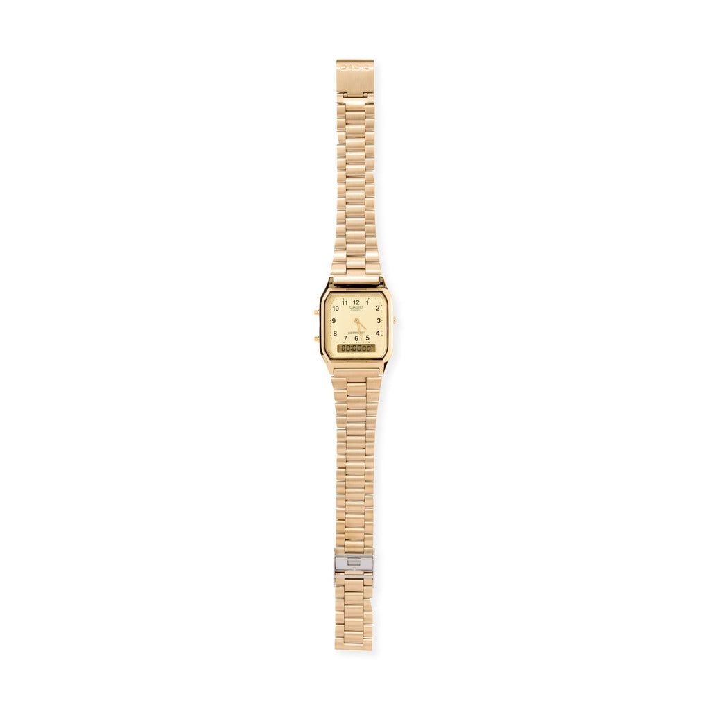 Casio AQ230 Analog Digital Watch - Gold
