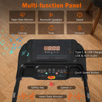 VLDTDRDI 500LBS 3.5HP Folding Treadmill with USB Charge Station,10Mph Electric Treadmil with Incline,Bluetooth Speaker,Device Holder and Pulse Sensor,Running Walking Exercise Machine