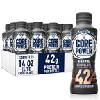 Core Power Elite Chocolate Protein Shake 42g, 14 Fl Oz, Pack of 12 - Workout Recovery Drink