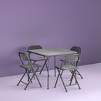 Cosco 5-Piece Folding Card Table Set, Black - Vinyl Seats, Easy Storage, Durable