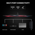 CRUA 24" Curved Gaming Monitor FHD 1080P, 180Hz, AMD FreeSync, VA Panel, HDMI/DP Ports, Black