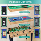 12-in-1 Game Table - 48" Combo Game Table, Ping Pong Table, Foosball Table, Air Hockey Table, Pool Table - Sports Arcade Games with Accessories - Ideal for Game Rooms and Family Game Nights!