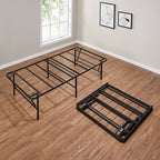 Mainstays 18" High Profile Foldable Steel Queen Platform Bed Frame, Black