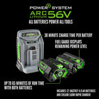 EGO Power+ LM2102SP-A 21-Inch 56-Volt Lithium-ion Self-Propelled Cordless Lawn Mower (2) 4.0Ah Battery and Rapid Charger Included