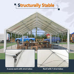 20x40 FT Heavy-Duty Party Tent with 3 Storage Bags - Large Waterproof Wedding Event Shelter for Removable Sidewalls & Zipper Door - Outdoor Commercial Tent for Parties Carport Camping BBQ Garden