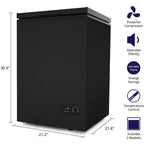 Northair Chest Freezer ?C 3.5 Cu Ft with 2 Removable Baskets ?C Reach In Freezer Chest ?C Quiet Compact Freezer ?C 7 Temperature Settings ?C Black