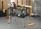 Keter ?C 197283 Folding Table Work Bench for Miter Saw Stand Woodworking Tools and Accessories with Included 12 Inch Wood Clamps ?C Easy Garage Storage Black/Yellow
