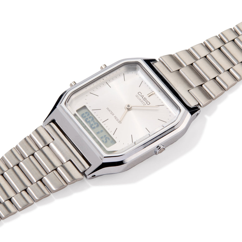 Casio AQ230 Analog Digital Watch - Silver