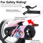 Baprem 18" Girls Bike for 5-9 Years Old Kids, Cute Kids Bike with Training Wheels, Steel Frame Sporty Children Bicycle, Pink