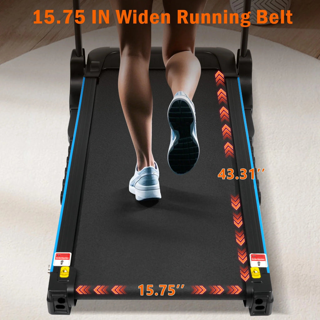 VLDTDRDI 500LBS 3.5HP Folding Treadmill with USB Charge Station,10Mph Electric Treadmil with Incline,Bluetooth Speaker,Device Holder and Pulse Sensor,Running Walking Exercise Machine