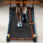 VLDTDRDI 500LBS 3.5HP Folding Treadmill with USB Charge Station,10Mph Electric Treadmil with Incline,Bluetooth Speaker,Device Holder and Pulse Sensor,Running Walking Exercise Machine