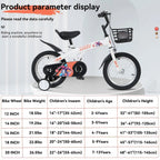 Baprem 18" Girls Bike for 5-9 Years Old Kids, Cute Kids Bike with Training Wheels, Steel Frame Sporty Children Bicycle, Pink