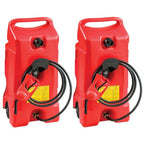 14 Gallon Portable Gas Fuel Tank with Pump, 2 Pack, Red