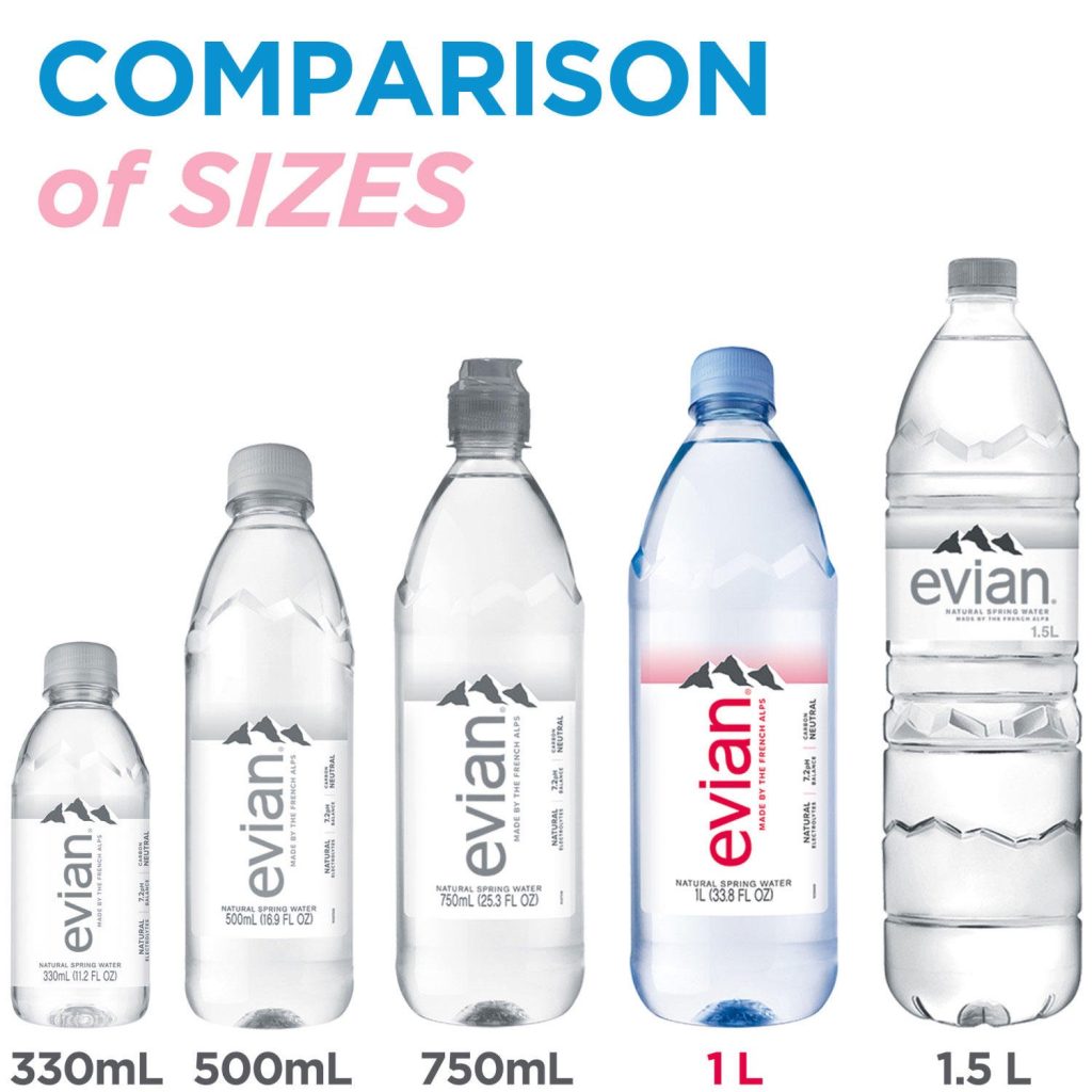 Evian Natural Spring Water 1L Bottles, 12 Pack - Pure Hydration