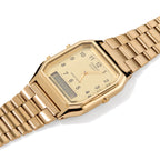 Casio AQ230 Analog Digital Watch - Gold