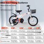 Baprem 18" Girls Bike for 5-9 Years Old Kids, Cute Kids Bike with Training Wheels, Steel Frame Sporty Children Bicycle, Pink