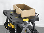 Keter ?C 197283 Folding Table Work Bench for Miter Saw Stand Woodworking Tools and Accessories with Included 12 Inch Wood Clamps ?C Easy Garage Storage Black/Yellow