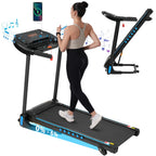 VLDTDRDI 500LBS 3.5HP Folding Treadmill with USB Charge Station,10Mph Electric Treadmil with Incline,Bluetooth Speaker,Device Holder and Pulse Sensor,Running Walking Exercise Machine