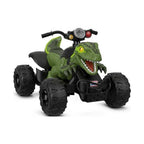 Fisher-Price Power Wheels Jurassic World Dino Racer Ride-On ATV, 6 MPH Green Dinosaur Toy