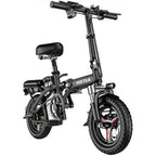 Folding Electric Bike 250W - 14" LCD Display, Removable Battery, Dual Disc Brake, Black