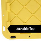HDX 27-Gallon Black Stackable Waterproof Storage Tote with Yellow Lid, 5-Pack
