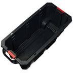 Husky 45 Gal. Heavy Duty Stackable Storage Tote with Wheels, Lockable Black Base & Red Lid