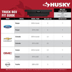 Husky Low Profile Black Aluminum Truck Tool Box for Mid-Size Trucks