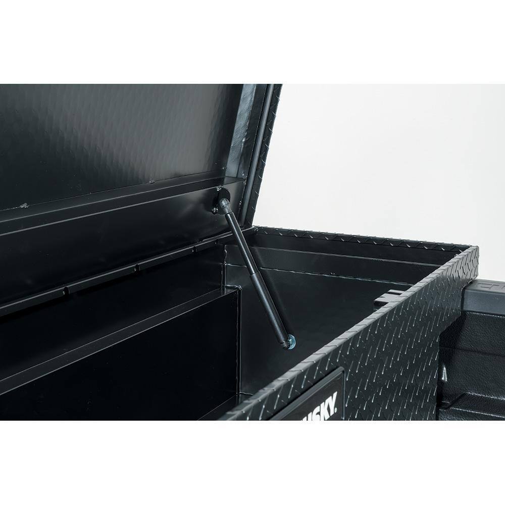 Husky Low Profile Black Aluminum Truck Tool Box for Mid-Size Trucks