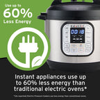 Instant Pot Duo 6 Qt 7-in-1 Electric Pressure Cooker, Stainless Steel, Easy-Release, Family-Sized