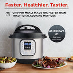Instant Pot Duo 6 Qt 7-in-1 Electric Pressure Cooker, Stainless Steel, Easy-Release, Family-Sized