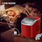 KISSAIR Portable Ice Maker, 26lbs/24H, Self-Cleaning, Compact Countertop Machine with Fast Ice Production