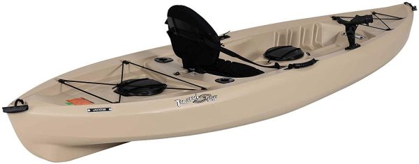Lifetime Tamarack Angler 100 Fishing Kayak 10ft 2-Pack with Paddles - UV-Protected HDPE, Adjustable Seat, Rod Holders, Tan