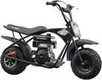 MotoTec 105CC 3.5HP Mini Bike, Black, Alloy Steel, 23mph Speed, Indoor Use, Distance Monitor, 185lbs Capacity