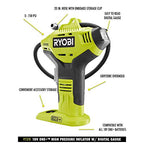 RYOBI ONE+ 18V Cordless Inflator with Digital Gauge and Lithium-Ion Battery