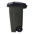 Toter 32 Gallon Greenstone Trash Can with Quiet Wheels & Attached Lid - Durable Indoor/Outdoor Waste & Recycling Container